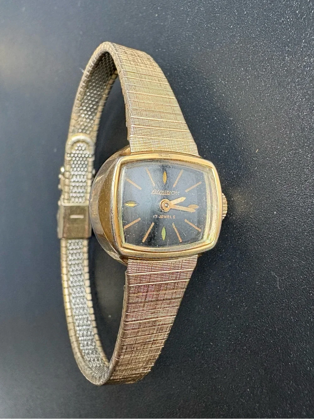 Armitron Gold-Tone Vintage Women’s Watch with Black Dial